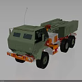 Green Military Heavy Duty Transport Truck With Multi Wheel Design And Antenna