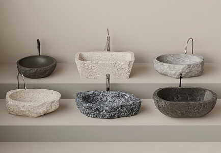 Modern stone trough basin wash basin 3d model