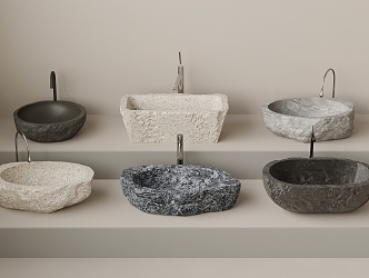 Modern stone trough basin wash basin 3d model