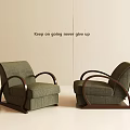 American-style Middle Ancient Single Sofa 3d model