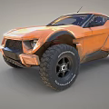 Orange Sporty Off Road Vehicle With Rugged Design And Large Tires