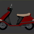 Stylish Red Scooter With Beige Seat And Black Details In Modern Design