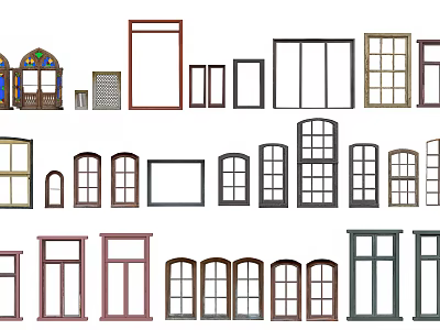 Various Design Casement Windows With Classic And Modern Styles 3d model