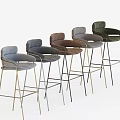 Stylish Modern Bar Stools With Velvet Upholstery And Metal Legs In Various Colors