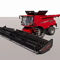 Red Modern Combine Harvester With Large Cutting Platform And Efficient Farming Features 3d model
