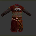 Ancient Warrior Upper Body Armor With Metal Scales Leather Straps And Long Sleeves