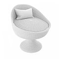 Pink Single Sofa With Floral Pattern Upholstery And Swivel Round Base
