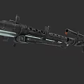 Tactical Machine Gun With Long Barrel Cooling Vents And Scope Mounting Bracket