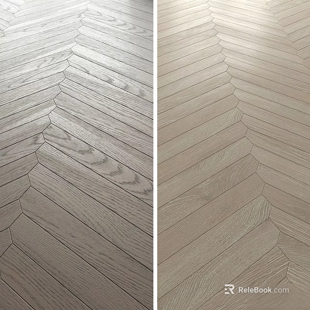Light Colored Wooden Floor With Herringbone Pattern And Natural Wood Grain 3d model 