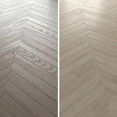 Light Colored Wooden Floor With Herringbone Pattern And Natural Wood Grain 3d model