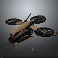 Advanced Space Exploration Aerospace Craft With Four Propellers And Futuristic Design For Interstellar Mission Operations