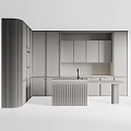 Modern Kitchen Interior With Sleek Island Counter And Stylish Wooden Cabinets