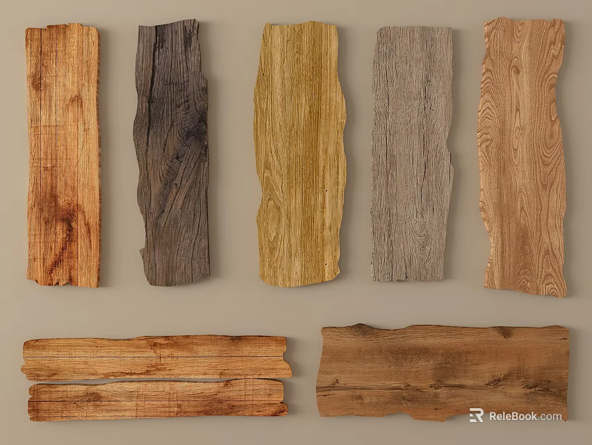 Stone Wood Samples Featuring Various Colors Textures And Natural Shapes 3d model 