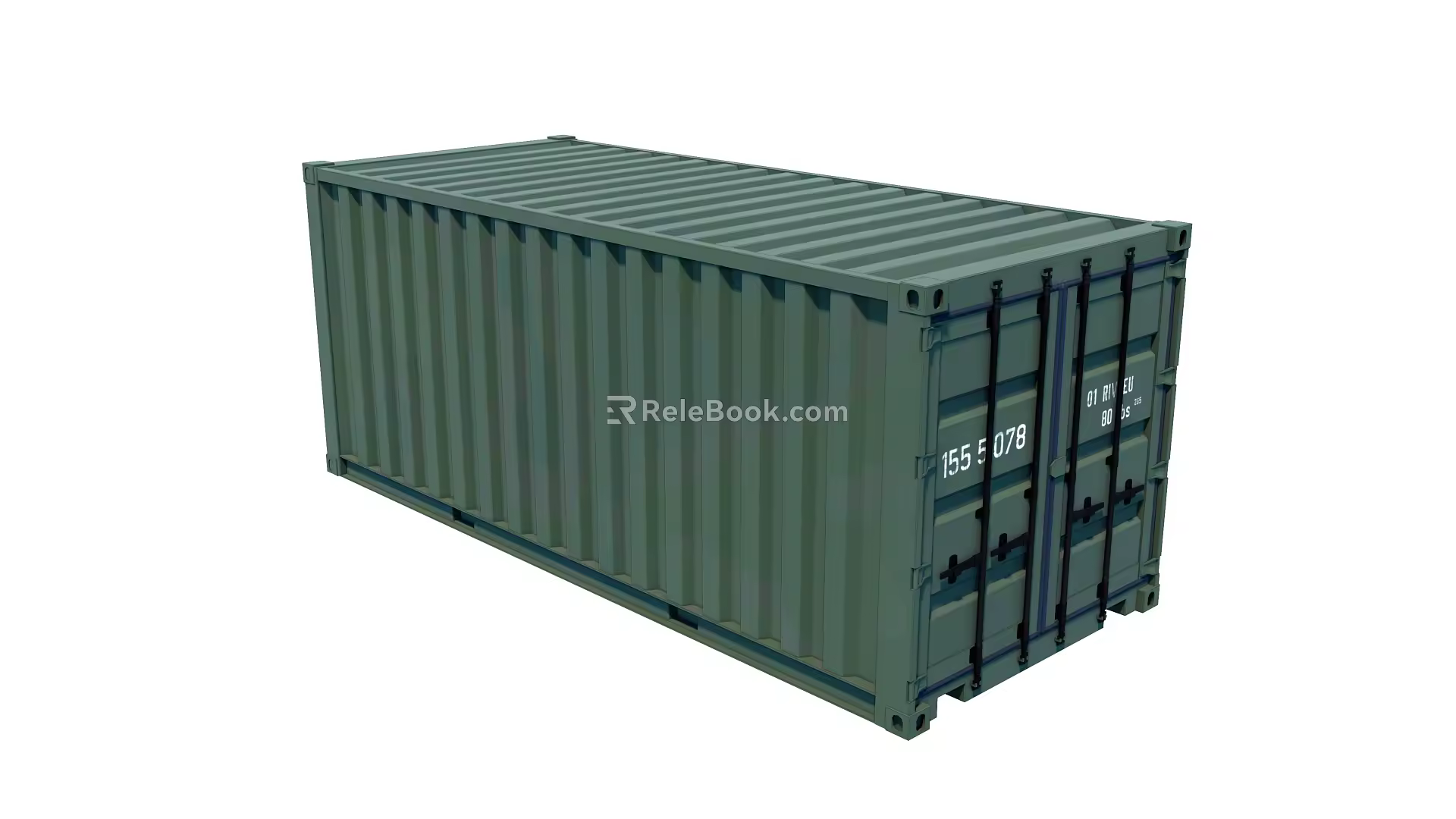 modern container green container terminal container 3d model