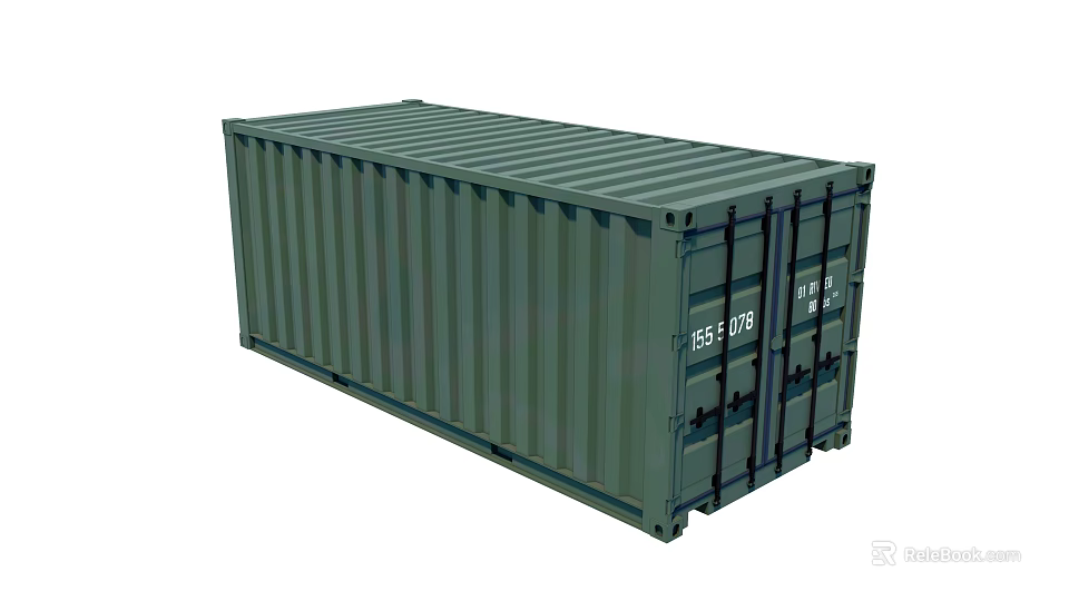 Green Industrial Shipping Container For Heavy Duty Storage Transport Solution 3d model 