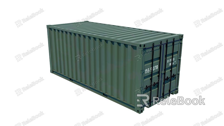 modern container green container terminal container model