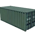 modern container green container terminal container 3d model