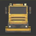 Yellow Construction Truck with Front Snow Plow Bright Warning Lights and Salt Sand Loader