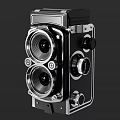 Vintage Dual Lens Digital Camera Featuring Classic Metal Body And Control Knobs 3d model