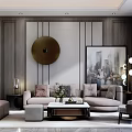 Modern sofa coffee table combination 3d model
