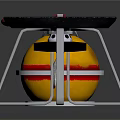 Cooking Equipment Set Including Yellow Container Red Lid And Black Frying Pan On Metal Stand