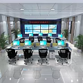Modern Monitoring Room Command Center Government Conference Hall Report Hall 3d model