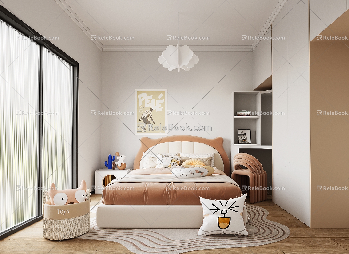 Modern Children's Room Simple Bedroom 3d model