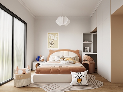 Modern Children's Room Simple Bedroom 3d model