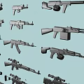 Assorted Weapons and Firearms Collection With Different Types and Models
