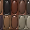 Oval Leather Samples in Different Colors with Various Textures and Finishes 3d model