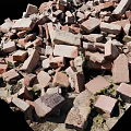 A pile of old bricks mixed brick pile heap 3d model