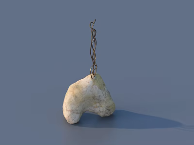Natural Stone Decorative Ornament Set With Twisted Metal Wire For Home Decor 3d model