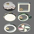 Modern Ceiling Lights With Various Designs Round Square Shapes And Colorful Patterns 3d model