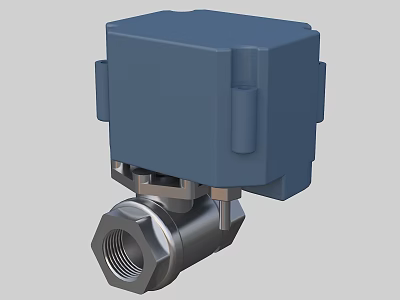 Industrial Electric Actuated Ball Valve with Metal Body and Threaded Connection 3d model