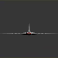 White Model Airplane With Gray Stripes Red Nose And Tail Star Markings
