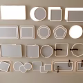 Modern simple atmosphere high-end living room lamp bedroom lamp ceiling lamp square round geometric shape lamp combination 3d model