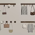 Stylish Wall Mounted Hooks In Entryway With Hat Bags Clothes And Scarves