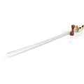 Elegant Vintage Decorative Sword With Wooden Handle And Polished Metal Blade