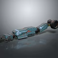 Sci Fi Blue Green Mechanical Arm Character Featuring Claw End And Joint Structure Design 3d model