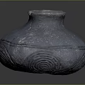Grey Round Sculpture Carving With Intricate Spiral Patterns And Hollow Center