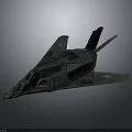 Green Military Stealth Aircraft with Sleek Angular Design and Detailed Panel Structure 3d model