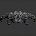 Game Movie Character In Metallic Armor With Orange Glowing Lines And Muscular Build