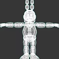 Purple Rabbit Cartoon Doll With Red Bow Tie And Open Arms Mechanical Design