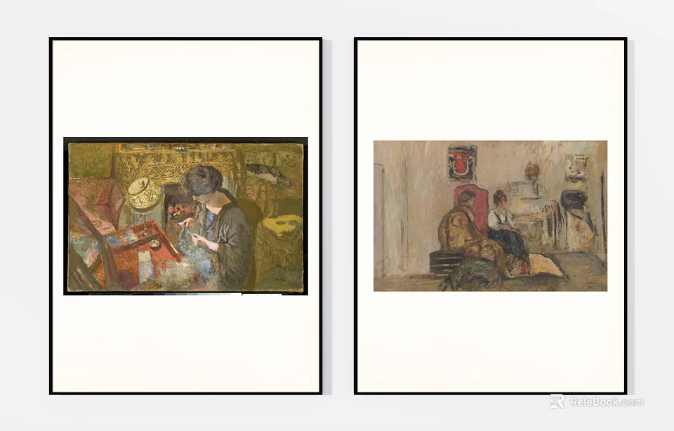 Figure Paintings Depicting Indoor Scenes With Multiple Figures And Detailed Settings 3d model 