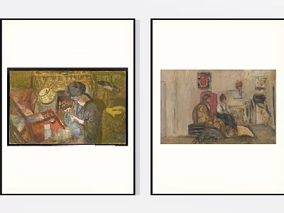 Figure Paintings Depicting Indoor Scenes With Multiple Figures And Detailed Settings 3d model