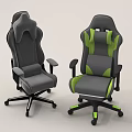 Ergonomic Gaming Chairs With Gray And Green Design Adjustable Armrests And Wheels