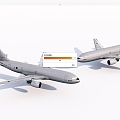 modern civil aviation aircraft 3d model