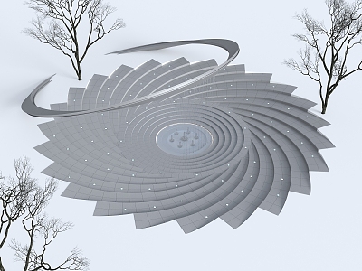 Modern Square Waterscape Dryland Spray Square Music Fountain Sinking Square Landscape 3d model