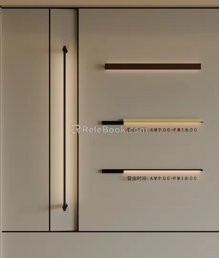 Wall lamp wall lamp strip wall lamp one-word wall lamp mirror front wall lamp 3d model