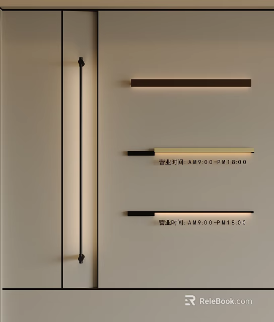 Modern Wall Lamp With Sleek Linear Metal Body And Soft Warm Illumination Design 3d model 